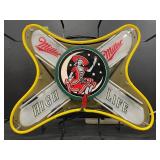 Miller High Life, Girl in the Moon, "soft cross" neon sign