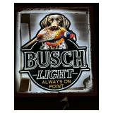 Busch Light, state of MN background with hunter and dog LED sign, NIB