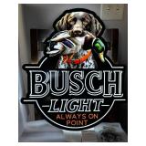 Busch Light Hunting Dog, German Shorthair with Mallard Duck, LED sign, NIB