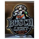 Busch Light Hunting Dog, German Shorthair with Mallard Duck, LED sign, NIB