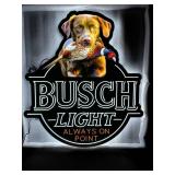 Busch Light Hunting Dog, Chocolate Lab with Pheasant, LED sign, NIB