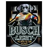 Busch Light Hunting Dog, Black Lab with Pheasant, LED sign, NIB