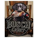 Busch Light Hunting Dog, Black Lab with Pheasant, LED sign, NIB