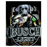 Busch Light Hunting Dog, Black Lab with Mallard Duck, LED sign