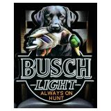 Busch Light Hunting Dog, Black Lab with Mallard Duck, LED sign