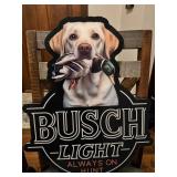 Busch Light Hunting Dog, Yellow Lab with Mallard Duck, LED sign, NIB
