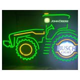 John Deere tractor, Busch Light, LED sign, NIB