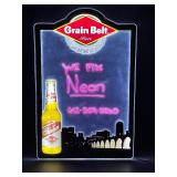 Grain Belt dry erase board with LED light up surface