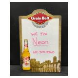 Grain Belt dry erase board with LED light up surface