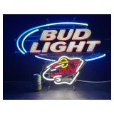 Bud Light MN Wild hockey, NHL neon sign