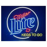Miller Lite, Kegs to Go - neon