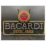 Bacardi Rum neon sign with bat