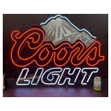 Coors Light mountain neon
