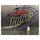 Miller Lite blue hoops neon sign