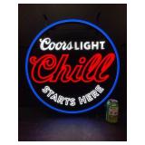 Coors Light Chill Starts Here, LED sign