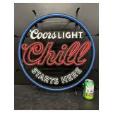 Coors Light Chill Starts Here, LED sign