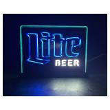 Miller Lite beer, plate glass neon