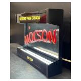 Lot of 2, Molson neon and fluorescent sign, and Molson plastic sign