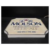 Lot of 2, Molson neon and fluorescent sign, and Molson plastic sign