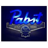 Pabst Blue Ribbon Beer, plastic light up sign