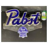 Pabst Blue Ribbon Beer, plastic light up sign