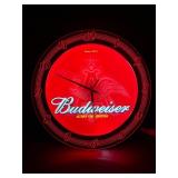 Budweiser clock with neon border