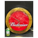 Budweiser clock with neon border