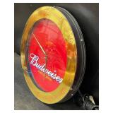 Budweiser clock with neon border