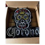 Corona Sugar Skull, Day of the Dead neon sign, NIB