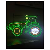 John Deere tractor, Busch Light, LED sign, NIB