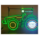 John Deere tractor, Busch Light, LED sign, NIB
