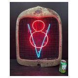 Custom neon V8 mounted to Vintage 1920s Ford Model A grill
