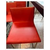 Set of 4 Modern Red Bar Stools with Chrome Legs