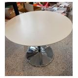 Modern Round Dining Table with 4 Black Chairs