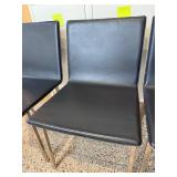 Modern Round Dining Table with 4 Black Chairs