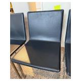 Modern Round Dining Table with 4 Black Chairs