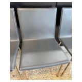 Set of 4 Modern Black Faux Leather Side Chairs with Metal Legs