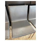 Set of 4 Modern Black Faux Leather Side Chairs with Metal Legs