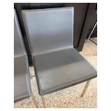 Set of 4 Modern Black Faux Leather Side Chairs with Metal Legs