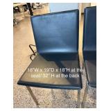 Set of 4 Modern Black Faux Leather Side Chairs with Metal Legs