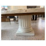 Large Round White Pedestal Dining Table with Column Base, 65 Inch Diameter