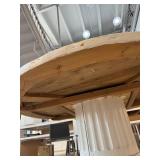 Large Round White Pedestal Dining Table with Column Base, 65 Inch Diameter