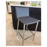 Modern Black Bar Stool with Chrome Legs