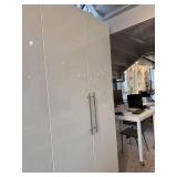 Tall White Storage Cabinet with Shelves and Baskets, 93in H