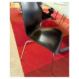 Set of 4 Modern Black Plastic Chairs with Metal Legs