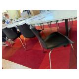 Set of 4 Modern Black Plastic Chairs with Metal Legs