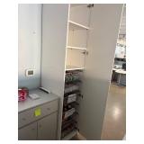 Set of 2 Tall White Storage Cabinets