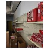 Retail Store POG Board Gondola Shelving with Pegboard and Steel Shelves