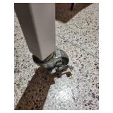 Office Desk with White Metal Legs and Casters