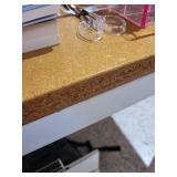 Office Desk with White Metal Legs and Casters